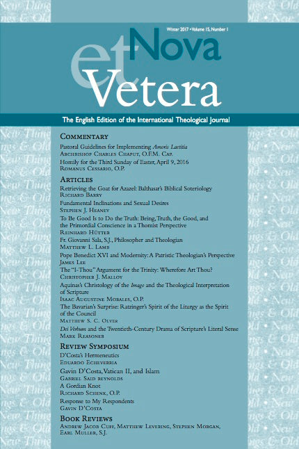 Nova et Vetera, Winter 2017 (Vol. 15, No. 1)