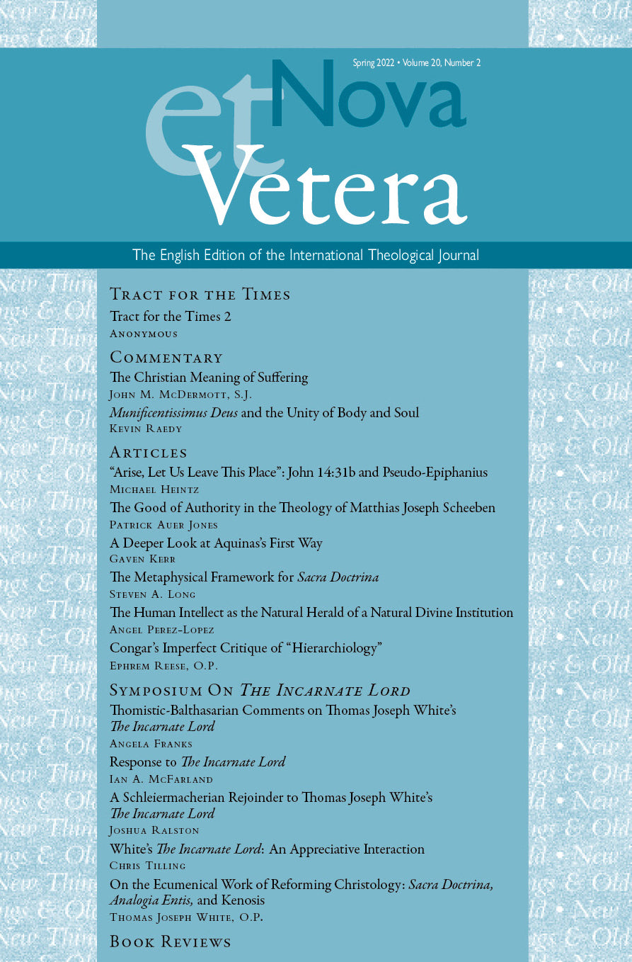 Nova et Vetera, Spring 2022 (Vol. 20, No. 2)