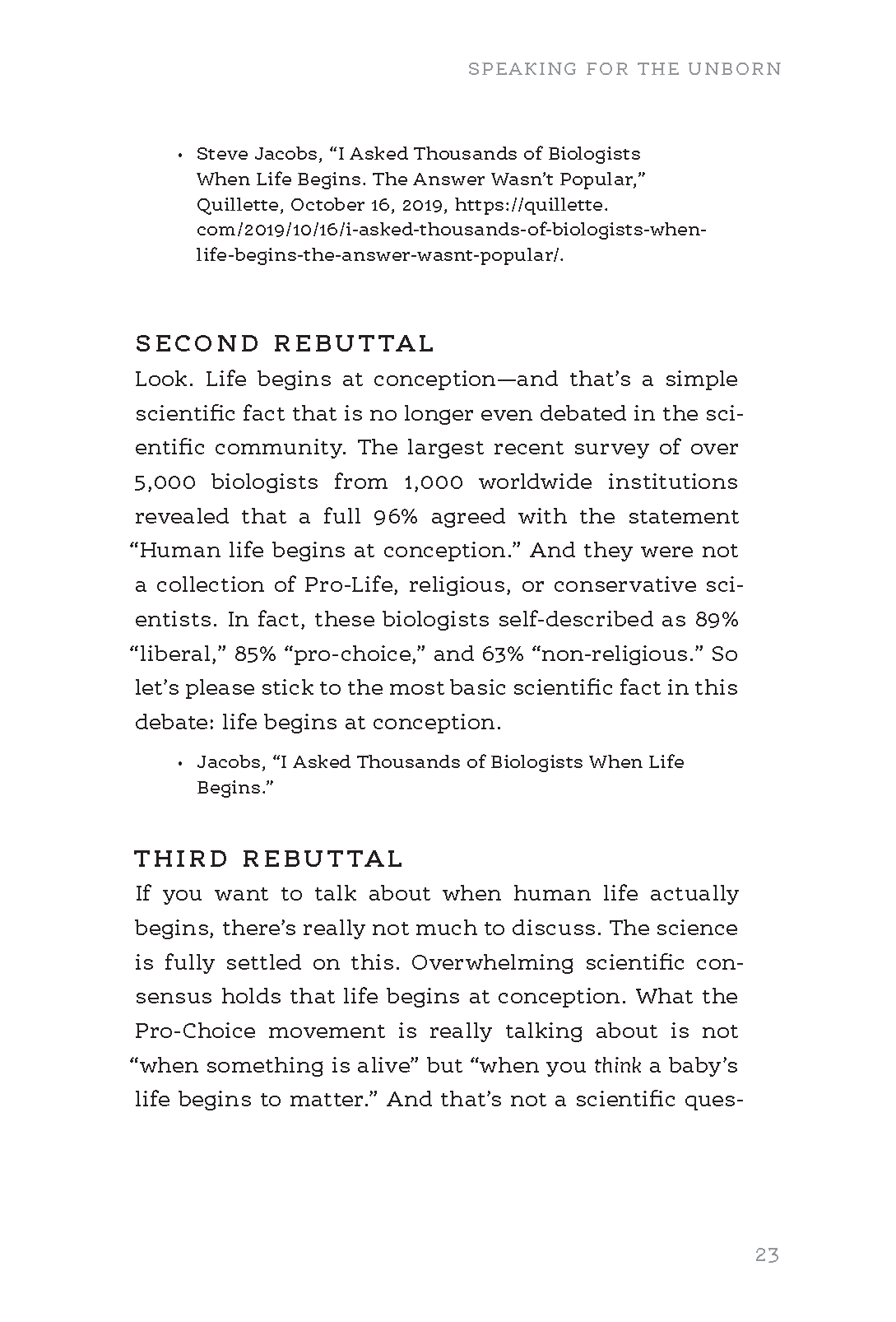 Speaking for the Unborn: 30-Second Pro-Life Rebuttals to Pro-Choice Arguments