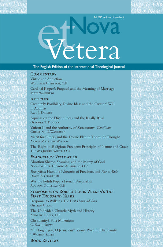 Nova et Vetera, Fall 2015 (Vol. 13, No. 4)