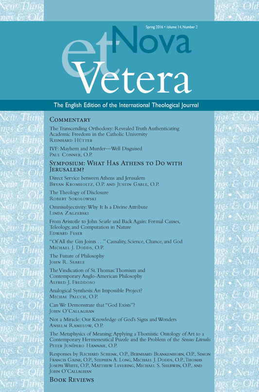 Nova et Vetera, Spring 2016 (Vol. 14, No. 2)