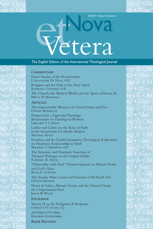 Nova et Vetera, Fall 2017 (Vol. 15, No. 4)