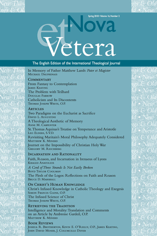 Nova et Vetera, Spring 2018 (Vol. 16, No. 2)