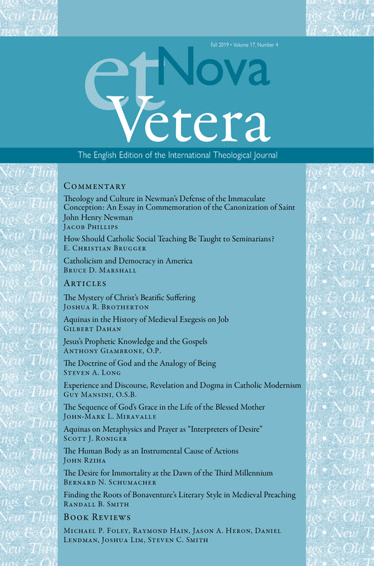 Nova et Vetera, Fall 2019 (Vol. 17, No. 4)