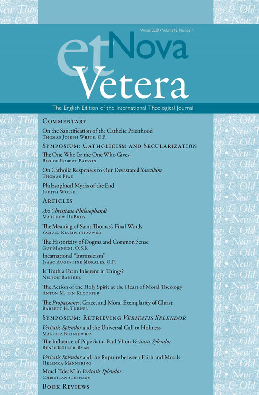 Nova et Vetera, Winter 2020 (Vol. 18, No. 1)