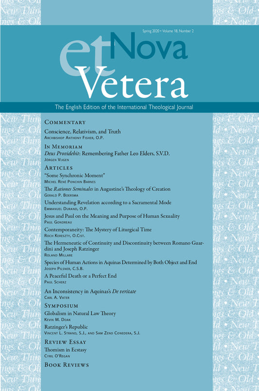 Nova et Vetera, Spring 2020 (Vol. 18, No. 2)