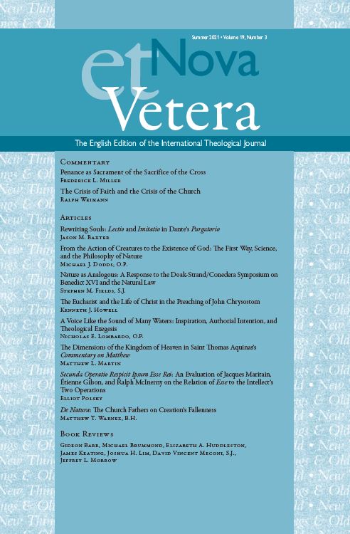 Nova et Vetera, Summer 2021 (Vol. 19, No. 3)