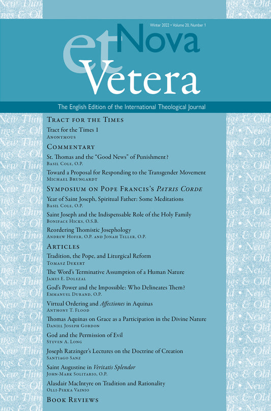 Nova et Vetera, Winter 2022 (Vol. 20, No. 1)