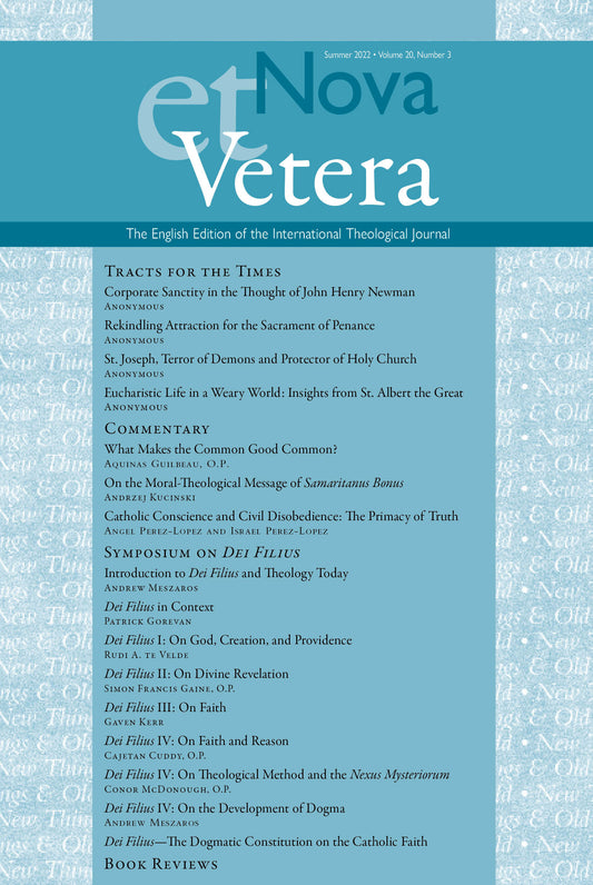 Nova et Vetera, Summer 2022 (Vol. 20, No. 3)