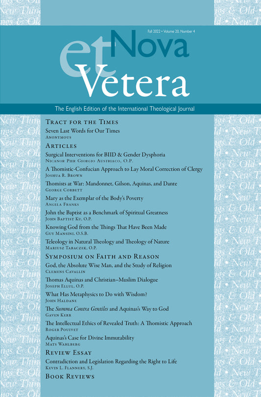 Nova et Vetera, Fall 2022 (Vol. 20, No. 4)