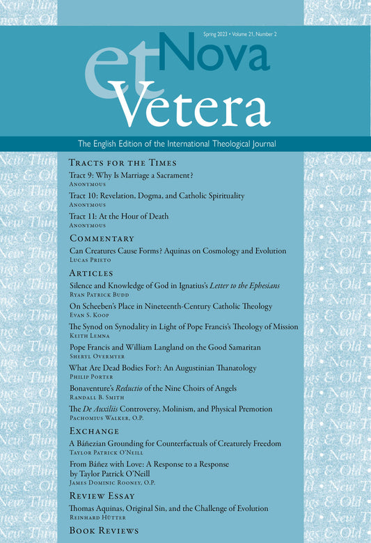 Nova et Vetera, Spring 2023 (Vol. 21, No. 2)