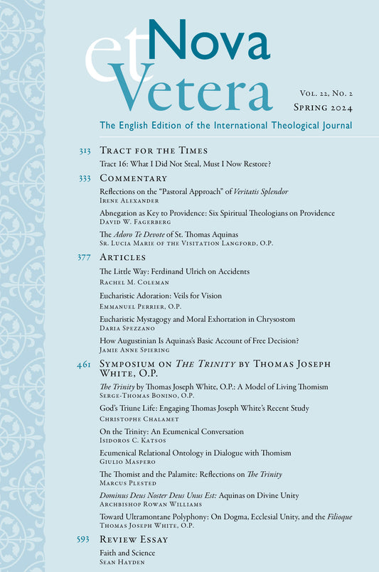 Nova et Vetera, Spring 2024 (Vol. 22, No. 2)