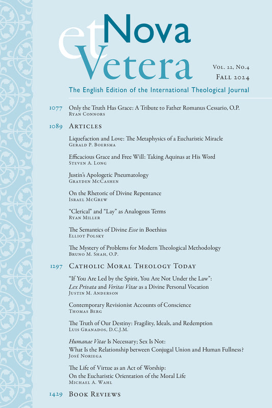 Nova et Vetera, Fall 2024 (Vol. 22, No. 4)