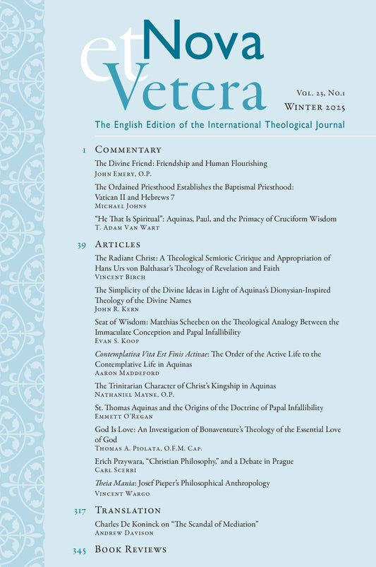 Nova et Vetera, Winter 2025 (Vol. 23, No. 1)