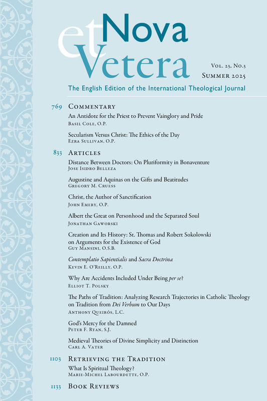 Nova et Vetera, Summer 2025 (Vol. 23, No. 3)